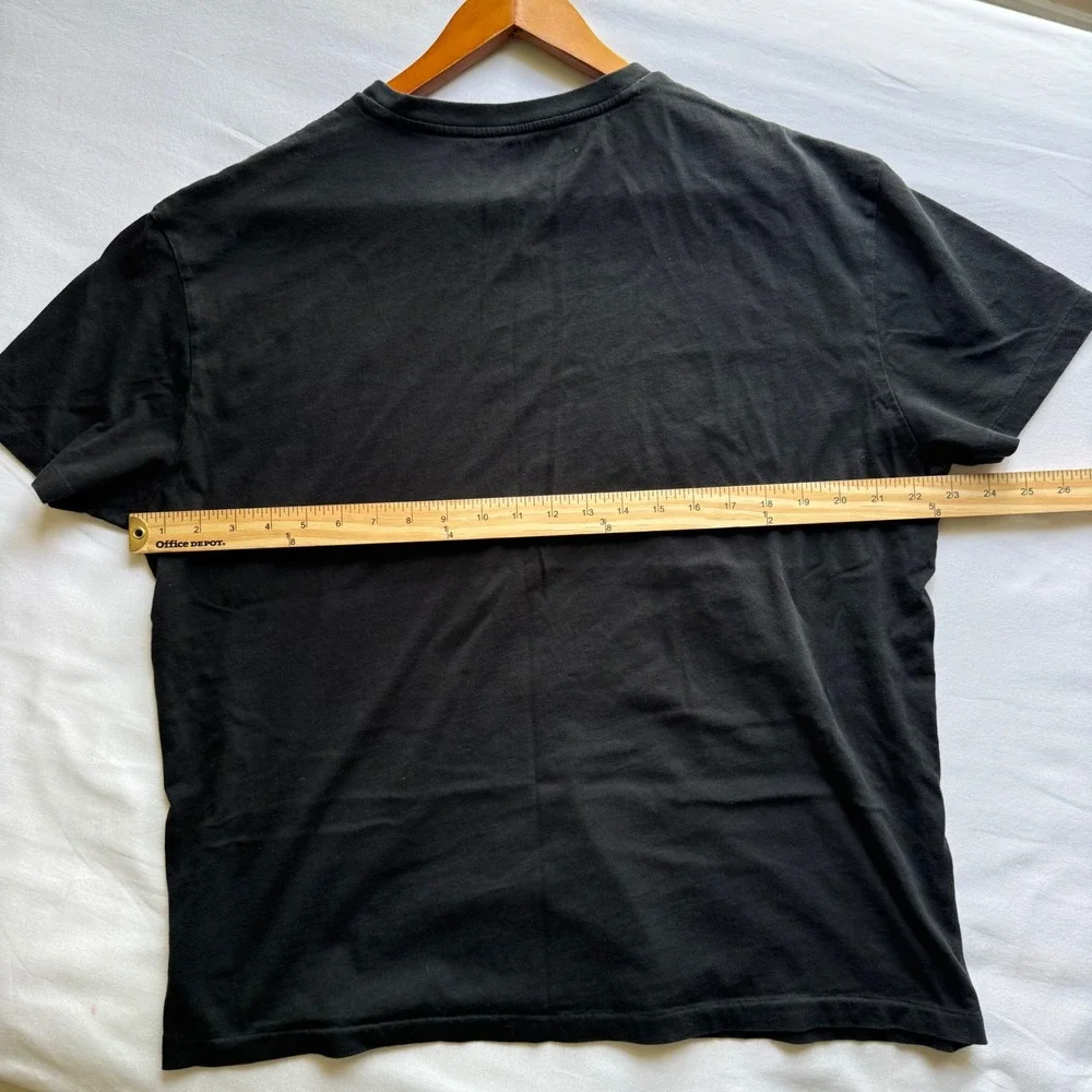 Polo Ralph Lauren Mens V-Neck T-Shirt Black Classic Fit Red Pony Logo Large